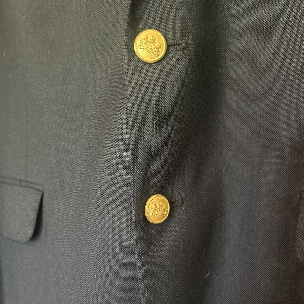 Stafford Men’s Blazer 50R Navy Wool blend Gold Buttons Sports Coat Suit Jacket - Picture 2 of 12
